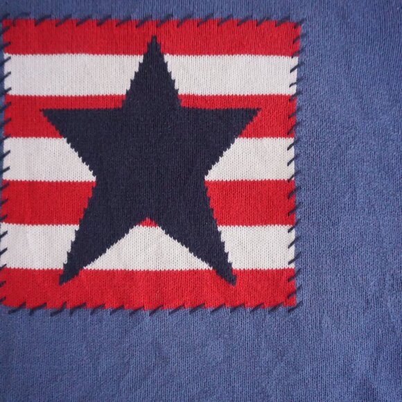 Navy Star Patterned Women's Sweater - Picture 5 of 9